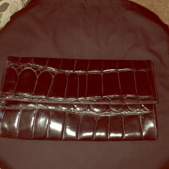 Black leather clutch made in Italy - Picture 1 of 4